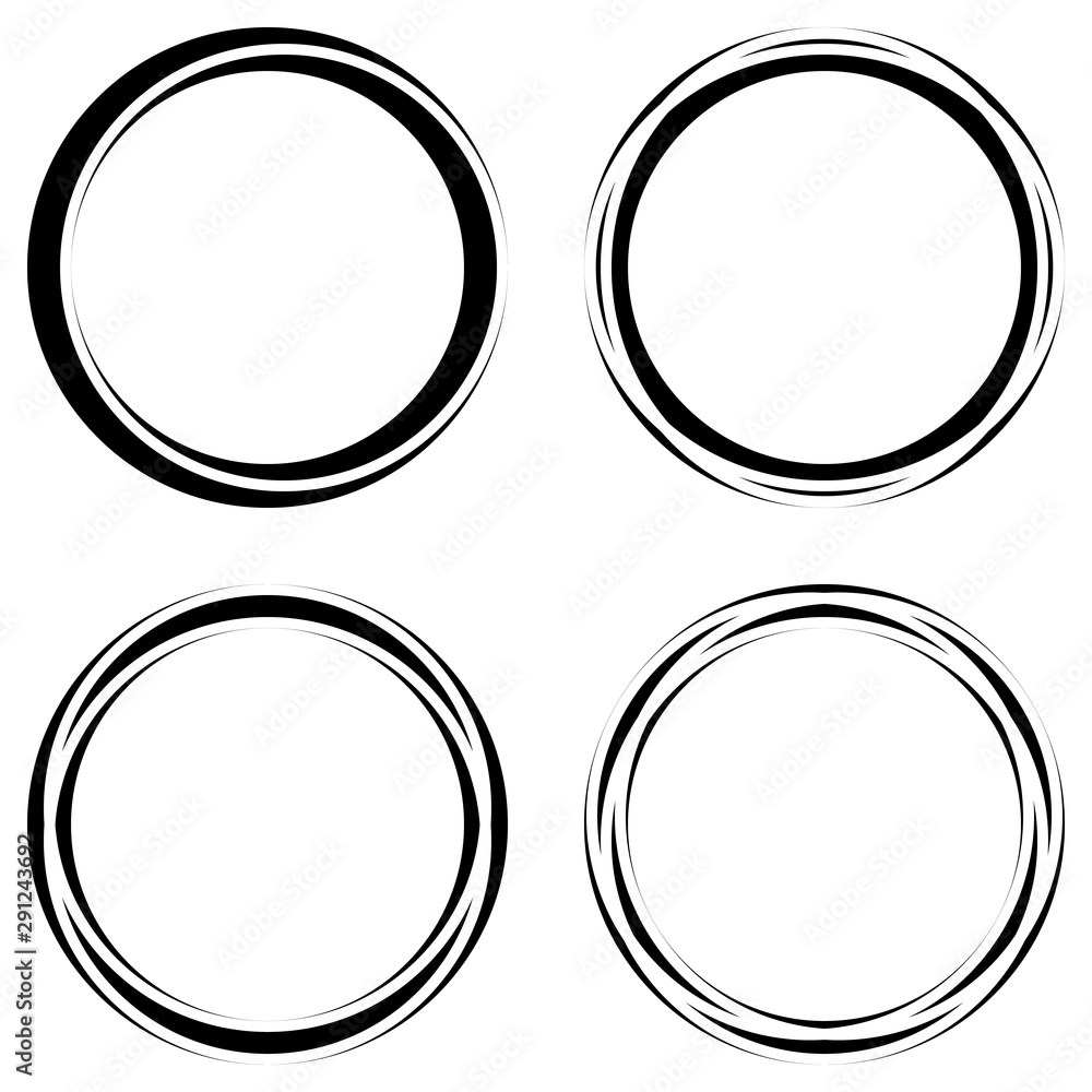 Poster Set round logo frames with geometric pattern, vector round pattern for logo frame with pattern