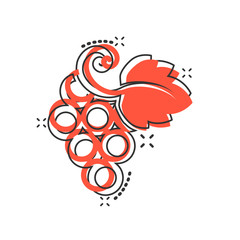 Grape fruits sign icon in comic style. Grapevine vector cartoon illustration on white isolated background. Wine grapes business concept splash effect.