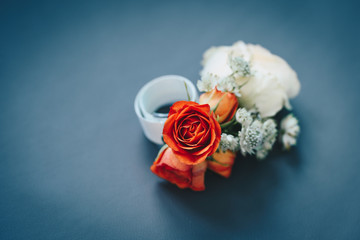 Fototapeta na wymiar Female hand bracelet boutonniere for a wedding