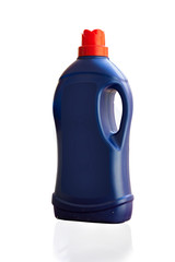 Laundry detergent bottle on white background