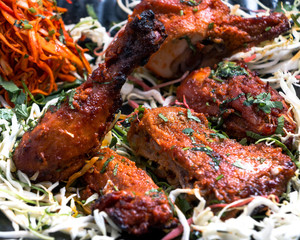Smoking Tandoori Chicken with Salad