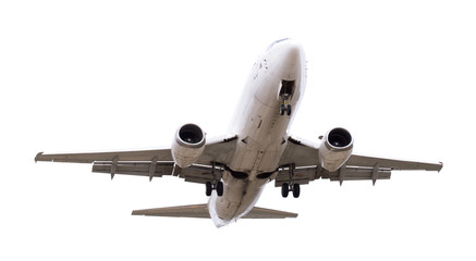 modern airplane on isolated white background