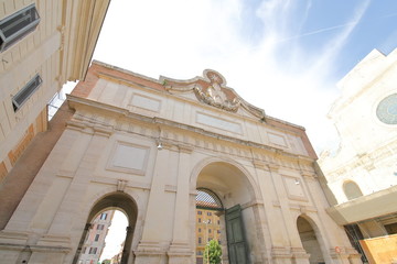 Fototapeta premium Popolo gate historical building Rome Italy