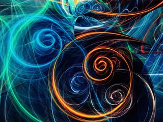 blue abstract fractal background 3d rendering illustration