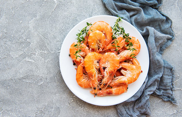 Shrimps on a plate