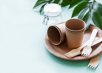 Zero waste concept, paper tableware