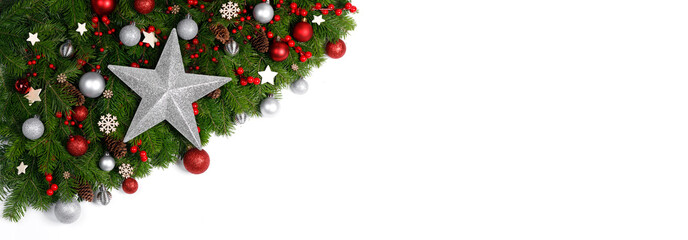 Christmas frame of tree branches