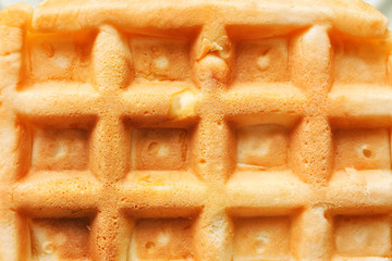Texture of tasty waffle, closeup