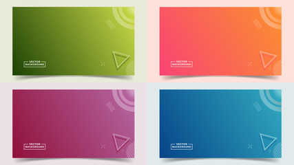 Abstract Gradient background set full colors and lines in a beautiful combination