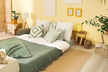 Fototapeta na wymiar Interior of modern comfortable bedroom