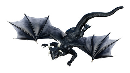 Fototapeta premium 3D Rendering Fairy Tale Dragon on White