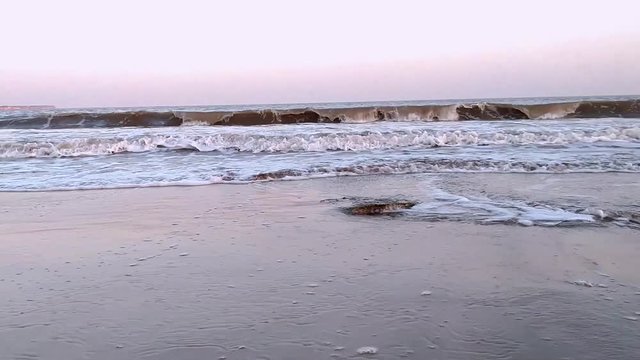 Low angle shot of sea waves