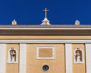 Facade of the Santa Maddalena church on Maddalena Island, Italy.