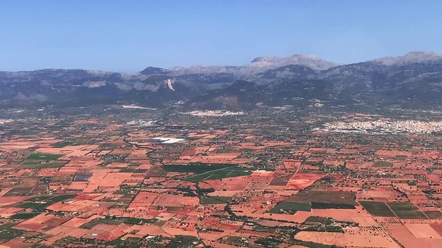 red fields of spanish island mallorca