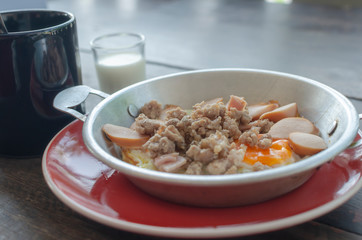 Pan fried egg with any  topping