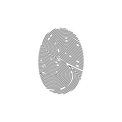 Fingerprint or thumbprint circle icon