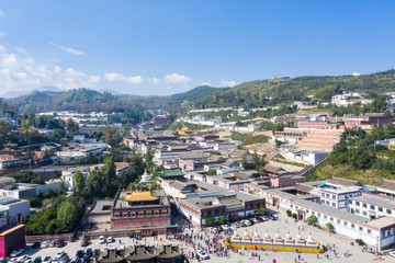 Fototapeta na wymiar aerial view of qinghai kumbum monastery