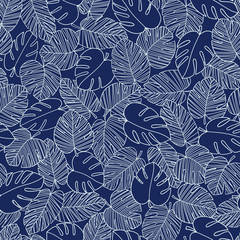 Fototapeta premium Tropical plant seamless pattern illustration