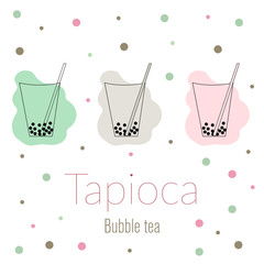 Boba tea, bubble tea, milk tea with black pearls