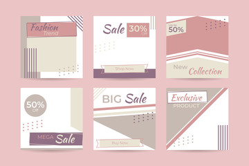 Fototapeta premium Online template for social media content on website or application in vector file