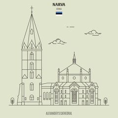 Narva Alexander's Cathedral, Estonia. Landmark icon