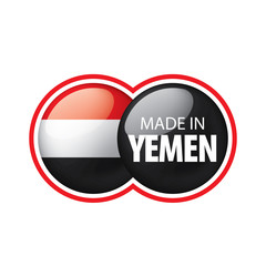 Yemeni flag, vector illustration on a white background.