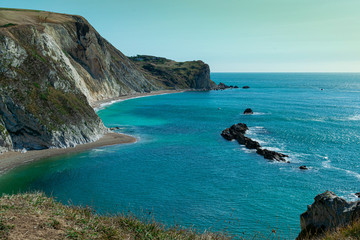 sea and rocks at durdle door, dorset