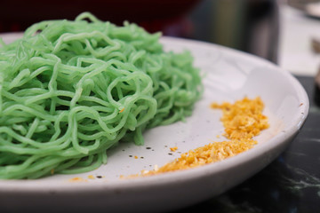 green noodle.