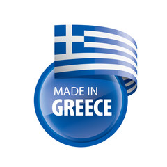 Greece flag, vector illustration on a white background.