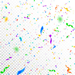 Streamers and confetti. Colorful tinsel and foil r