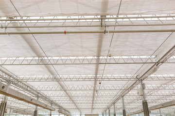 Close-up of steel structure greenhouse structure