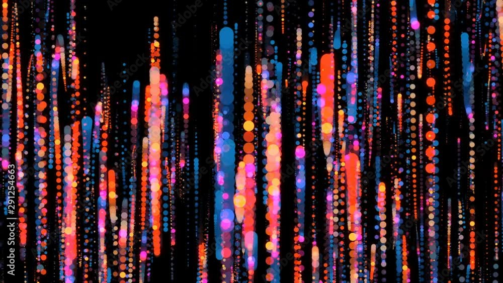 Poster 4k abstract colorful loopable cg motion waving dots texture with glowing defocused particles. cyber 