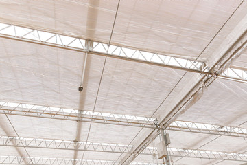 Close-up of steel structure greenhouse structure