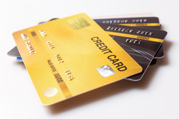 credit cards mockup on white background.