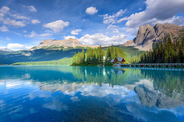 Beautiful emerald lake, Yoho national park, British Columbia, Canada