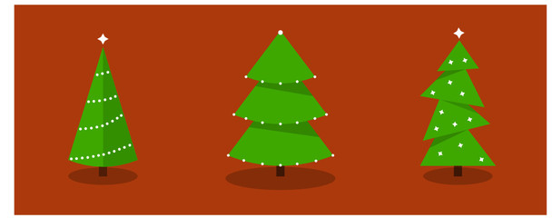 Christmas Tree Set - Vector Illustration
