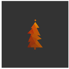 Triangle Pattern Christmas Tree - Vector Illustration