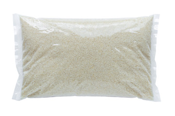 Rice packed in a plastic bag