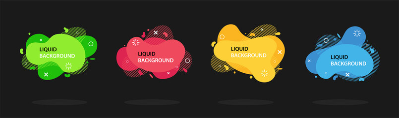 Modern abstract vector banner set. Flat geometric liquid form with various colors. Modern vector template, Template for the design of a logo, flyer or presentation. EPS 10