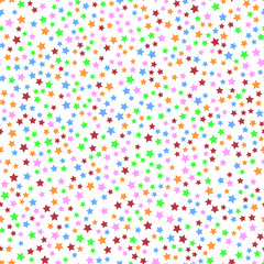 Multicoloured simple flat style light star flares seamless texture. Vector illustration