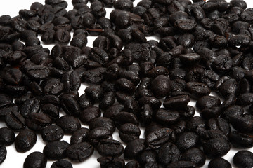 black coffee grains isolated