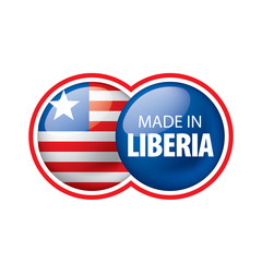 Liberia flag, vector illustration on a white background.