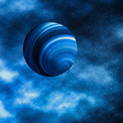 Stars, planet and galaxy in cosmos universe, space and time travel science background