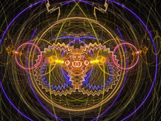Alien. UFO. Creature from another dimension. Computer Generated Art. Abstract Graphic Design. Magic...
