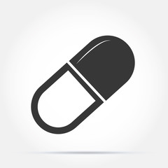 Pill icon in trendy flat style isolated on background. Pill icon page symbol for your web site design Pill icon logo, app, UI. Pill icon Vector illustration, EPS10.