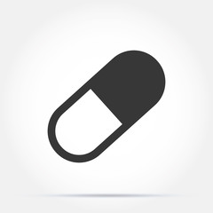 Pill icon in trendy flat style isolated on background. Pill icon page symbol for your web site design Pill icon logo, app, UI. Pill icon Vector illustration, EPS10.