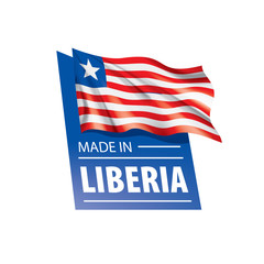 Liberia flag, vector illustration on a white background.