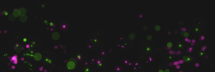 blurred magenta and green sparks from neon lights in front of black backgound © Brilliant Eye