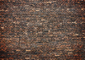 grunge background texture of old brick wall close up