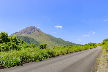 Naklejka premium 雲仙岳 島原まゆやまロード 長崎県島原市